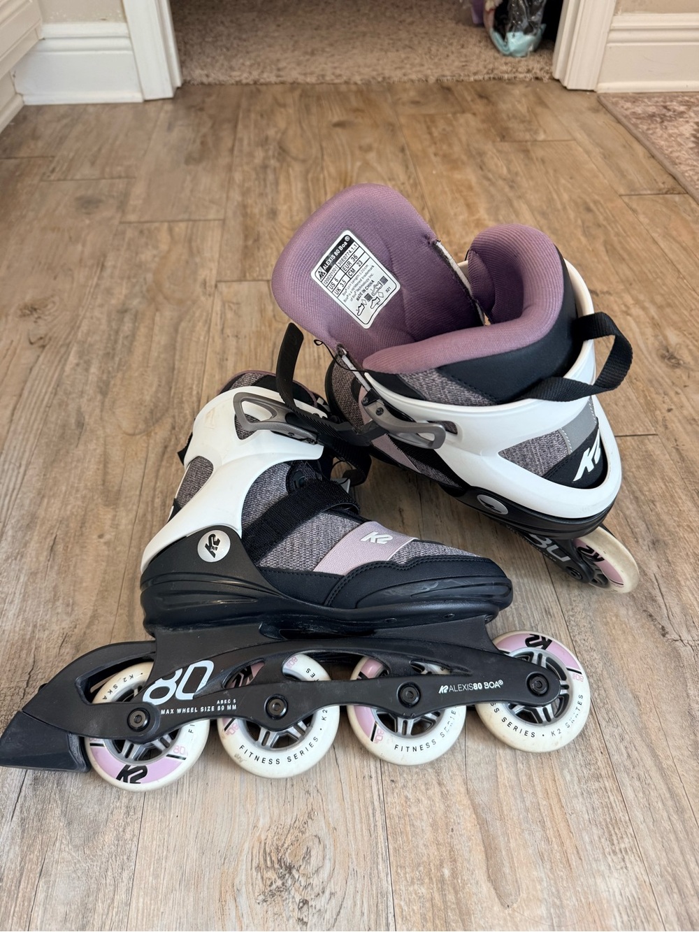 Alexis Women's Roller Inline Skates in Black, White & Lavender
